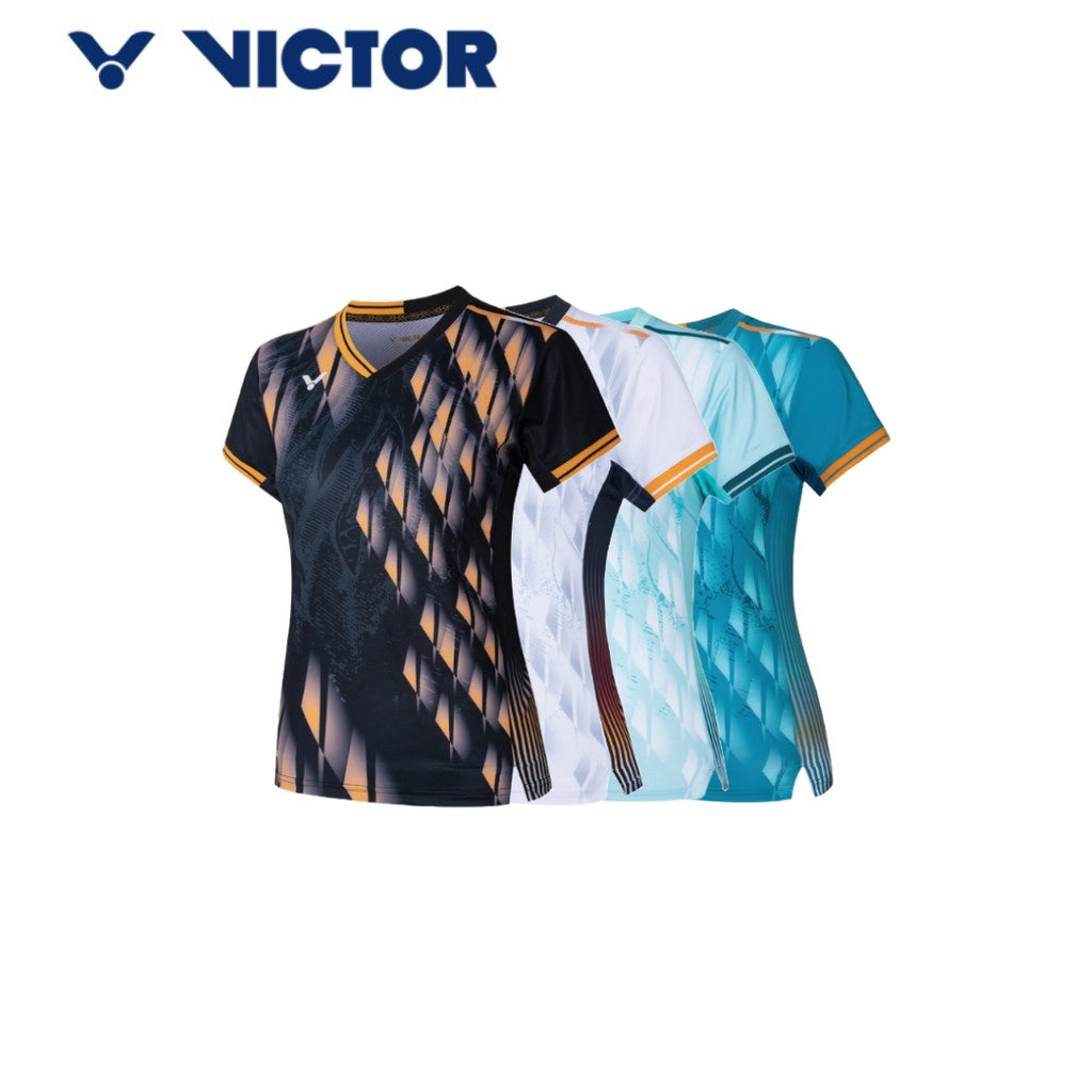 badminton t-shirt, badminton shorts, badminton pants, sportswear for badminton, athletic apparel, performance badminton clothing, breathable badminton clothing, lightweight badminton wear, men's badminton clothing, badminton training wear, badminton gear, sports clothing for badminton, Victor T-46000 TD Women's Badminton T-Shirt