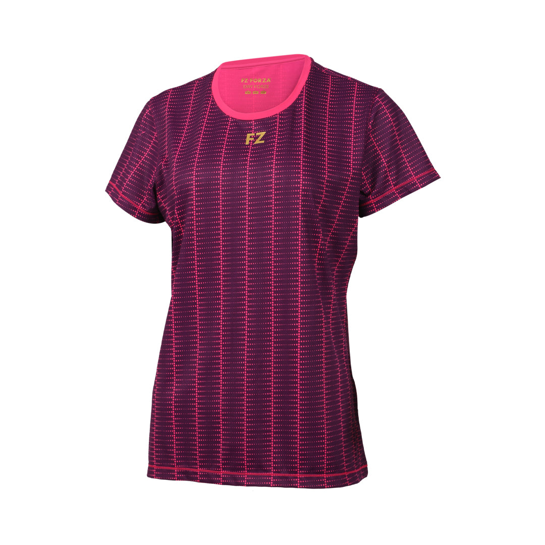 badminton t-shirt, badminton shorts, badminton pants, sportswear for badminton, athletic apparel, performance badminton clothing, breathable badminton clothing, lightweight badminton wear, men's badminton clothing, badminton training wear, badminton gear, sports clothing for badminton, FZ Forza Bergana Women Badminton T-Shirt