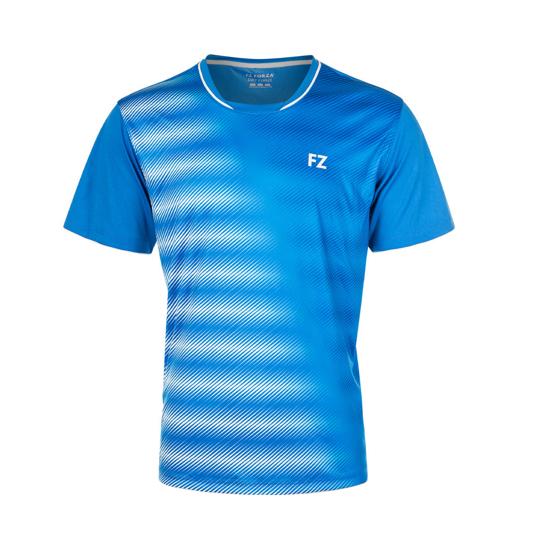 badminton t-shirt, badminton shorts, badminton pants, sportswear for badminton, athletic apparel, performance badminton clothing, breathable badminton clothing, lightweight badminton wear, men's badminton clothing, badminton training wear, badminton gear, sports clothing for badminton, FZ Forza Hudson Badminton T-Shirt