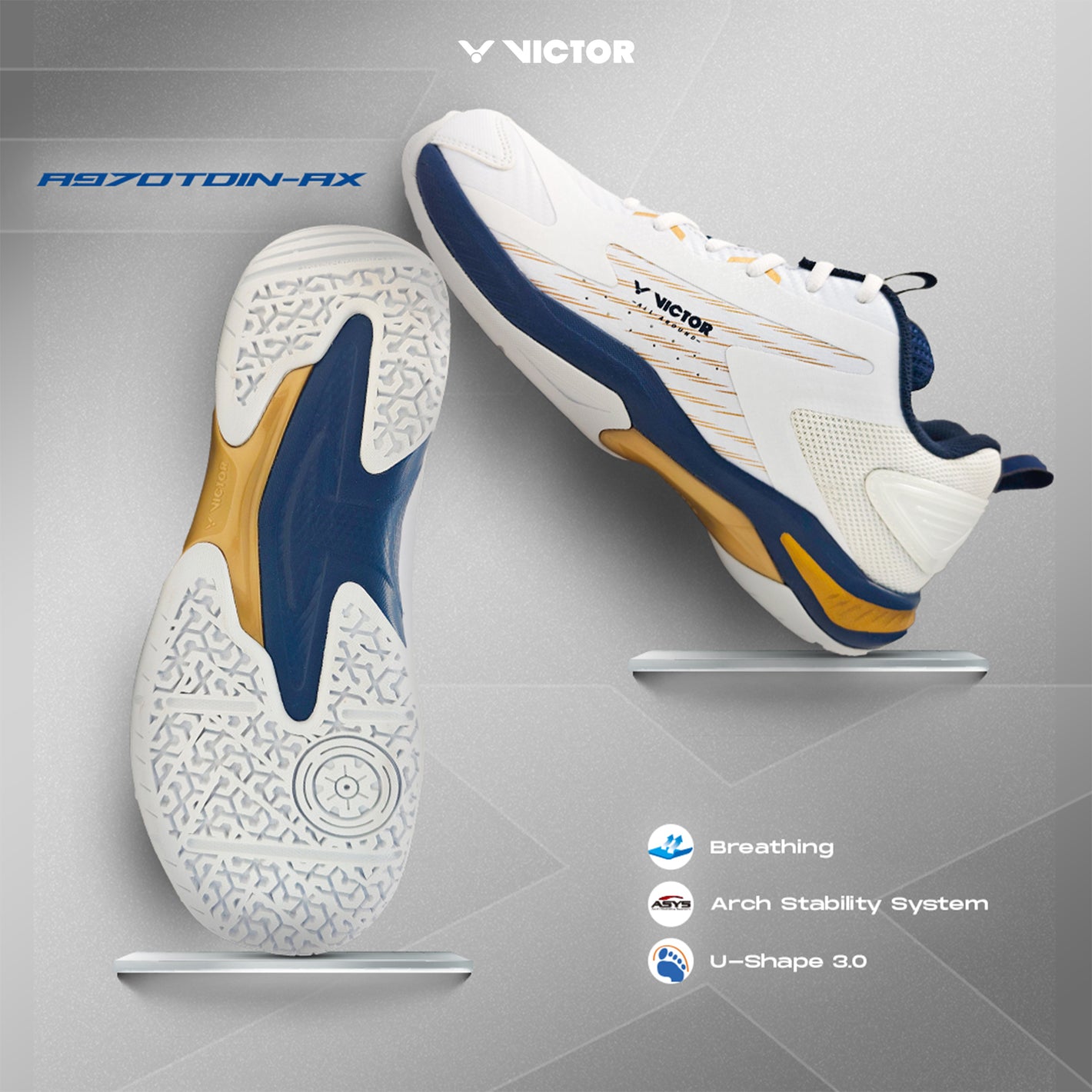 A970-TD-IN-AX All-Around Series Badminton Shoes -White