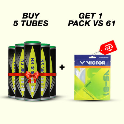 NS 3000 Nylon Badminton Shuttlecock, Slow Speed (6 Pieces)|(Set of 5 Tubes)