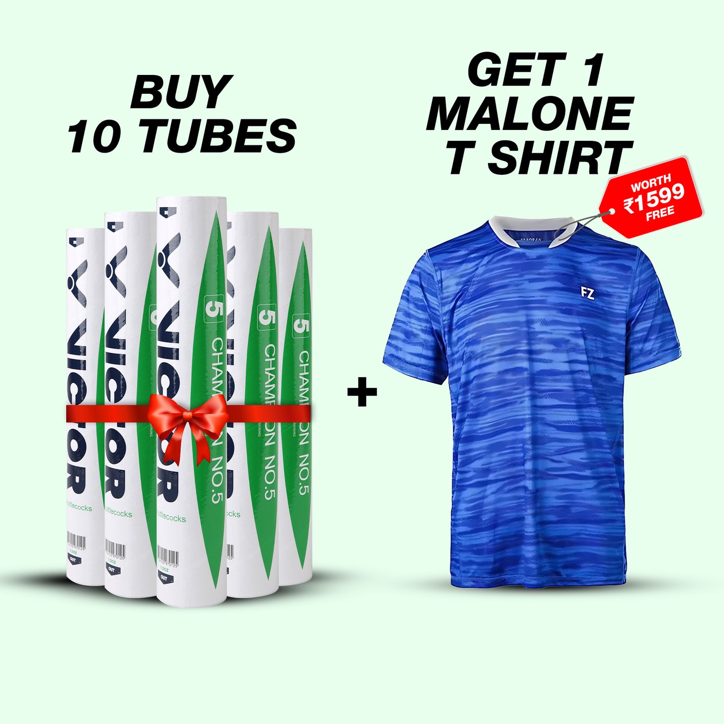 VICTOR Champion No.5 Feather Badminton Shuttlecock | Pack of 12| Match & Training|(Set of 10 Tubes)