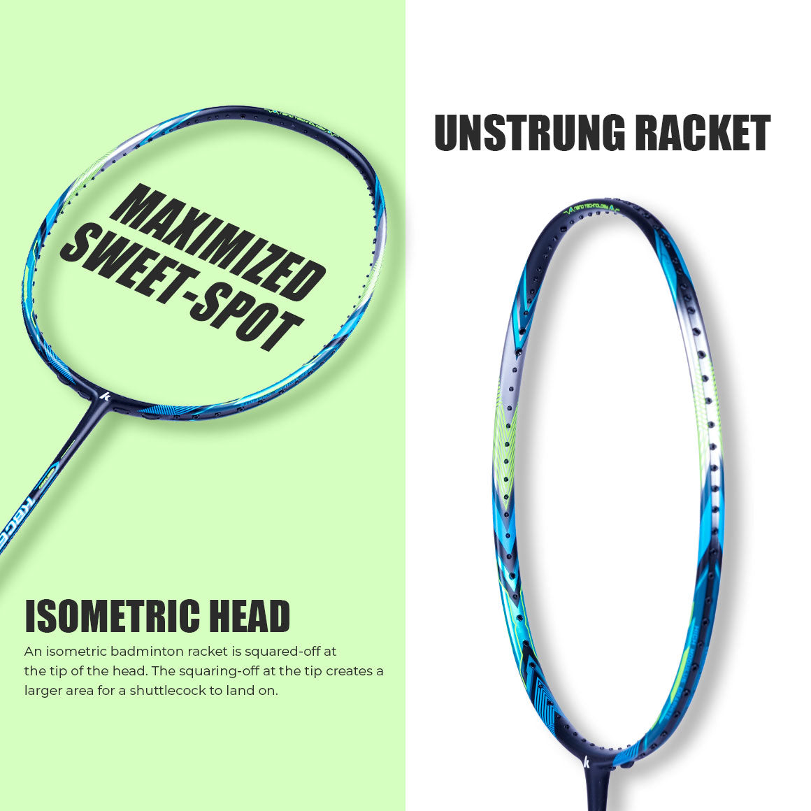 KBC 6990 Unstrung Badminton Racket (Blue) - 3U/G1