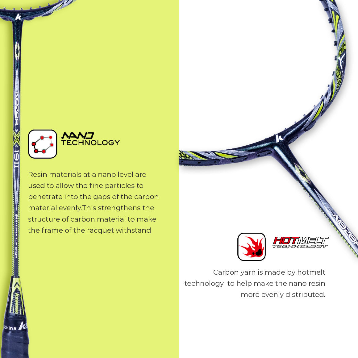 Kawasaki NEZER 19 II Green Badminton Racket - Precision, Power