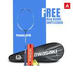 Badminton Racket, Best Badminton Racket, Lightweight Badminton Racket, Professional Badminton Racket, Power Badminton Racket, Control Badminton Racket, Speed Badminton Racket, High-Performance Racket, Carbon Fiber Racket, Graphite Racket, Beginner Badminton Racket, Advanced Badminton Racket, Badminton Racket for Men, Badminton Racket for Women, Singles Badminton Racket, Doubles Badminton Racket, Unstrung Badminton Racket, Strung Badminton Racket, Kawasaki PIONEER-5110 Blue and Black Badminton Racket