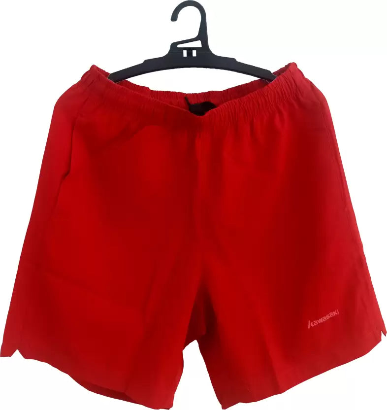 badminton t-shirt, badminton shorts, badminton pants, sportswear for badminton, athletic apparel, performance badminton clothing, breathable badminton clothing, lightweight badminton wear, men's badminton clothing, badminton training wear, badminton gear, sports clothing for badminton, badminton performance apparel, Kawasaki SAS 4001 Men’s Red Badminton Shorts