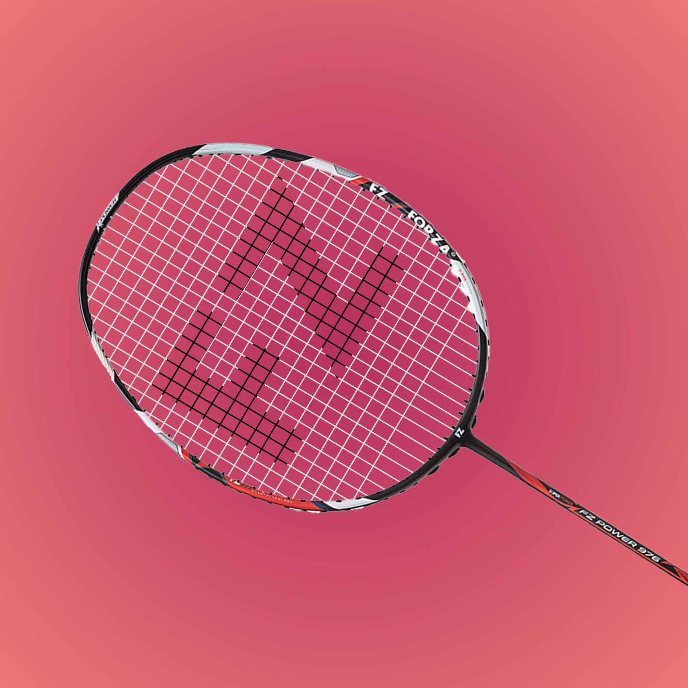Power 976 Strung Attacking Badminton Racket (Black/Red) - 3U/G5