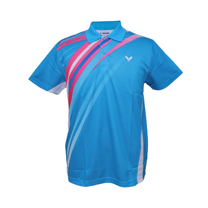 badminton t-shirt, badminton shorts, badminton pants, sportswear for badminton, athletic apparel, performance badminton clothing, breathable badminton clothing, lightweight badminton wear, men's badminton clothing, badminton training wear, badminton gear, sports clothing for badminton,VICTOR Printed Men’s Round Neck Badminton T-Shirt
