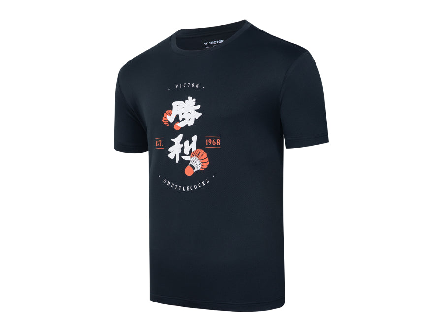 badminton t-shirt, badminton shorts, badminton pants, sportswear for badminton, athletic apparel, performance badminton clothing, breathable badminton clothing, lightweight badminton wear, men's badminton clothing, badminton training wear, badminton gear, sports clothing for badminton, Victor T-45004 Unisex Badminton T-Shirt