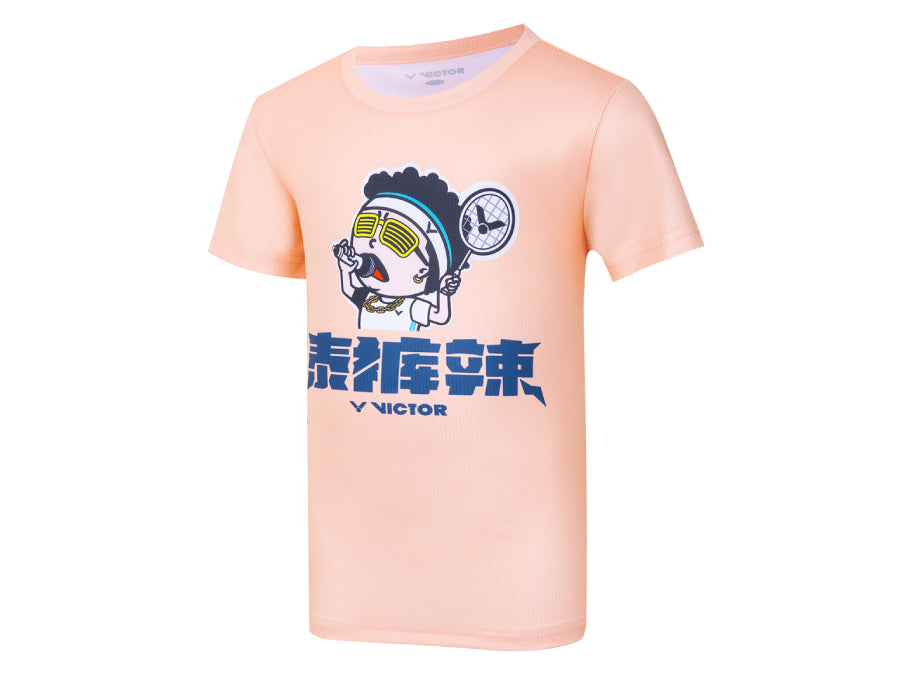 badminton t-shirt, badminton shorts, badminton pants, sportswear for badminton, athletic apparel, performance badminton clothing, breathable badminton clothing, lightweight badminton wear, men's badminton clothing, badminton training wear, badminton gear, sports clothing for badminton, Victor T-47015 Junior Badminton T-Shirt