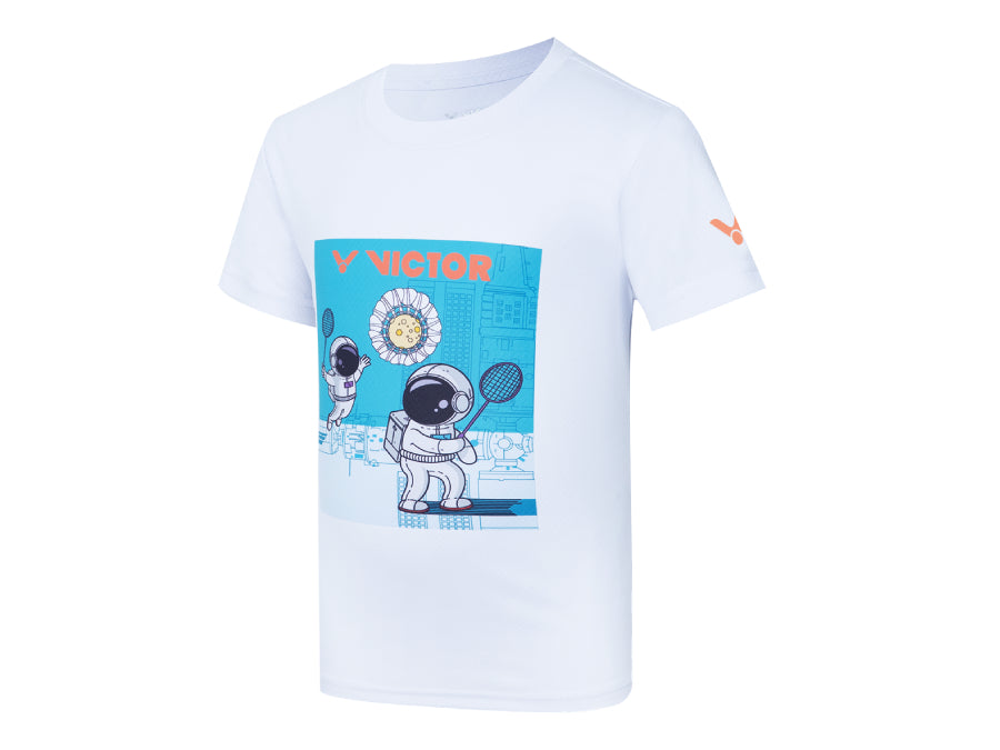 badminton t-shirt, badminton shorts, badminton pants, sportswear for badminton, athletic apparel, performance badminton clothing, breathable badminton clothing, lightweight badminton wear, men's badminton clothing, badminton training wear, badminton gear, sports clothing for badminton, badminton performance apparel, Victor T-47019 Junior Badminton T-Shirt