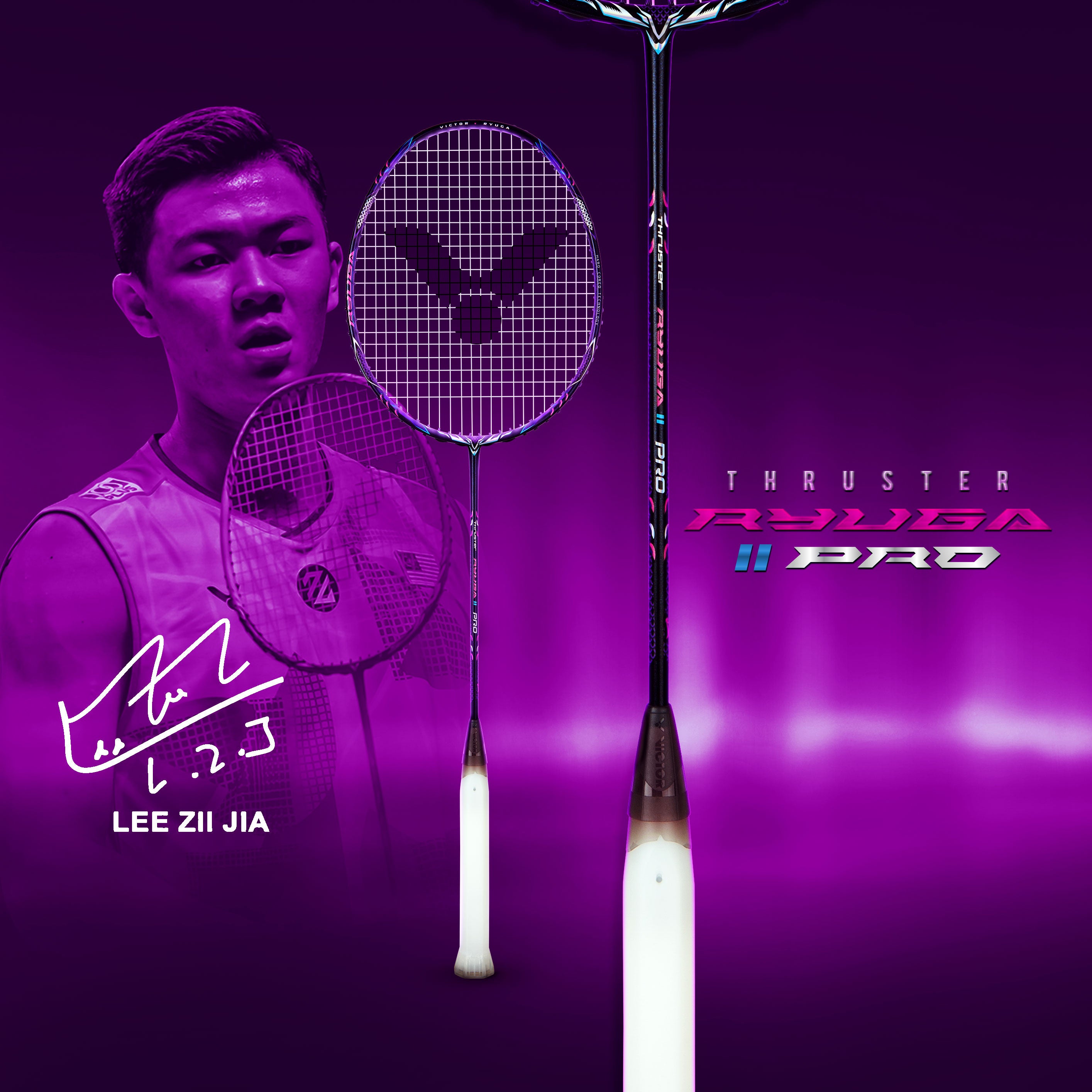Victor Thruster Ryuga II Pro 4U/3U Badminton Racket – Head