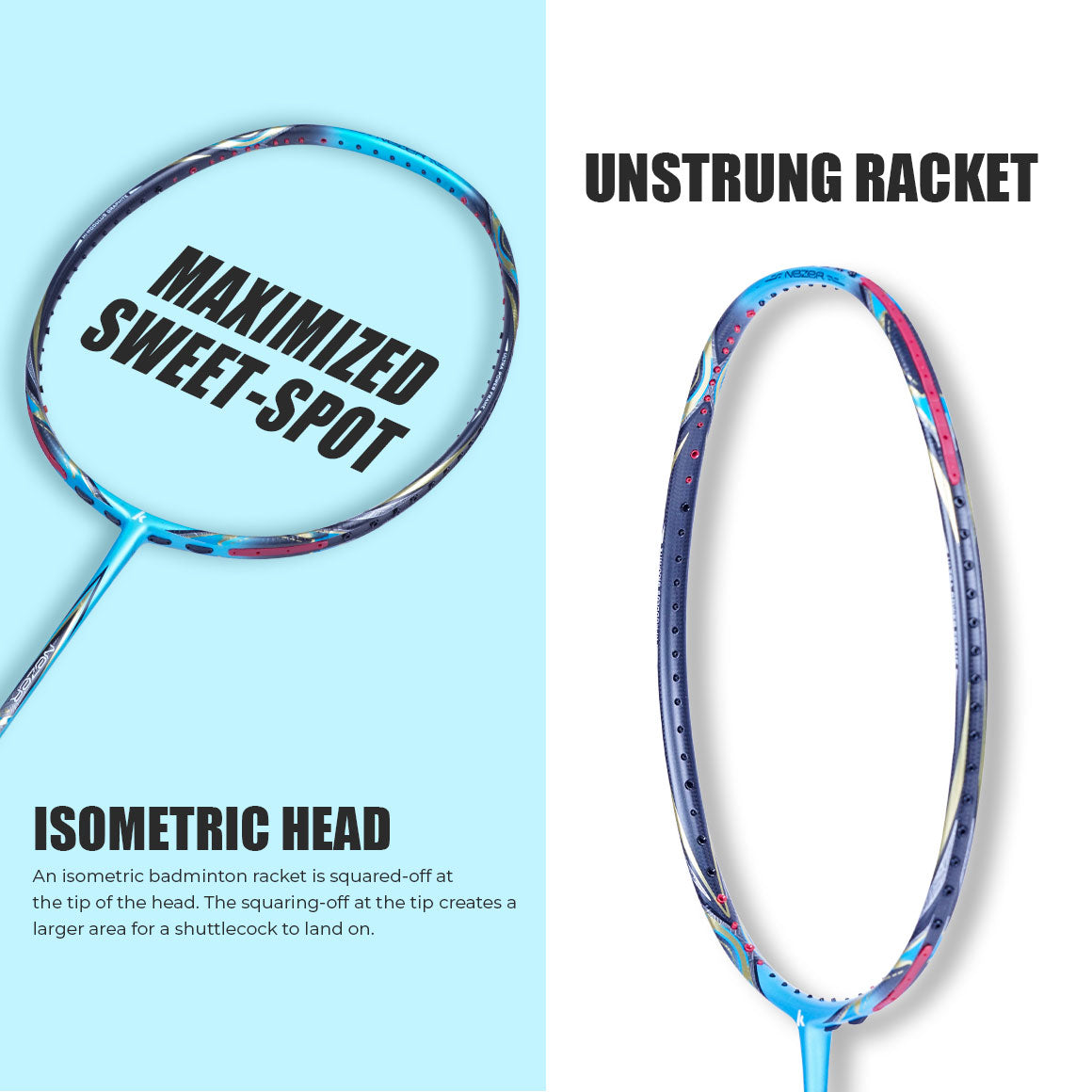 3u Racket Kawasaki Nezer 17 Blue 3U Strung Badminton Racquet | Precision, Power ...
