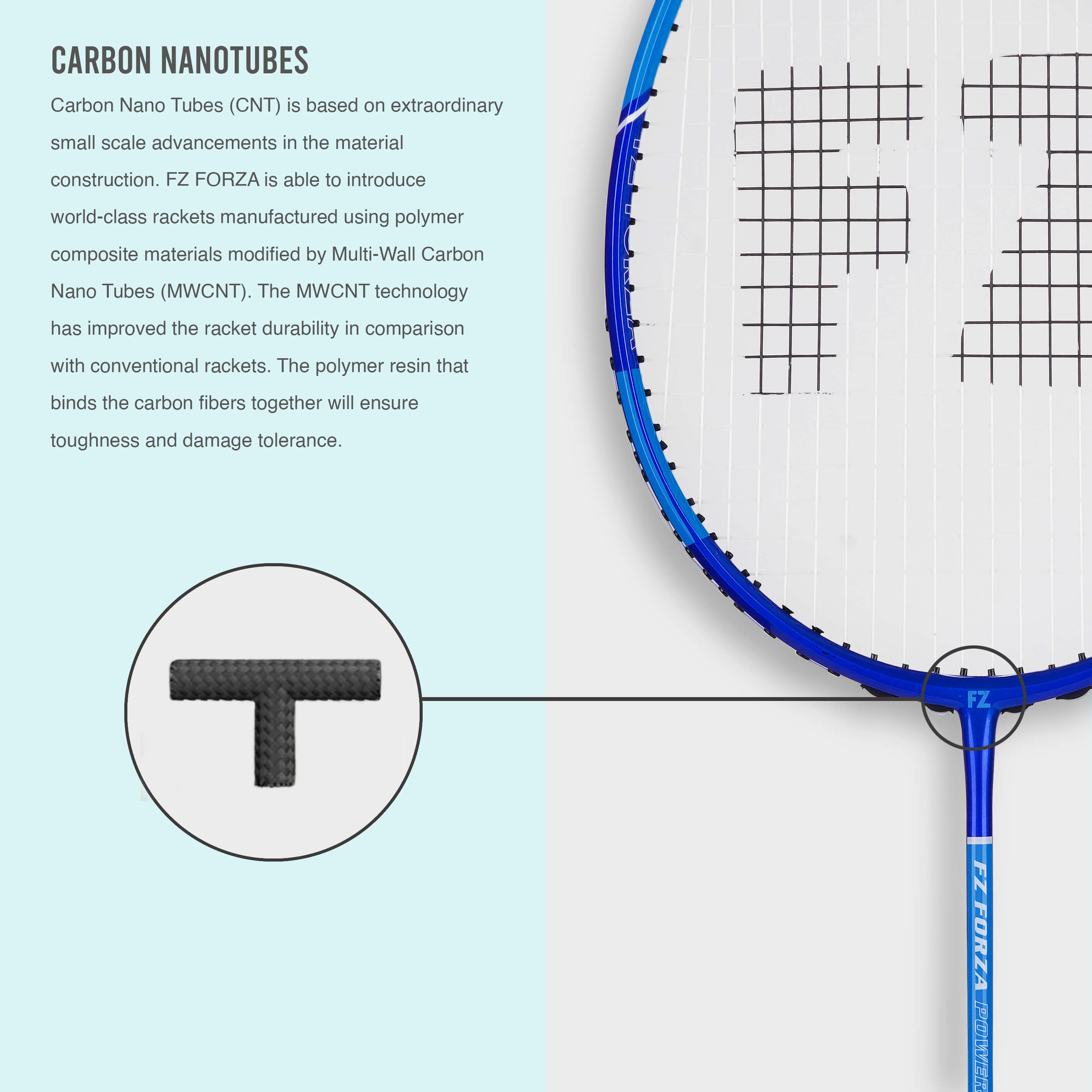 Power 488M Strung Badminton Racket in Blue | Superior Performance ...
