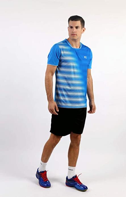 badminton t-shirt, badminton shorts, badminton pants, sportswear for badminton, athletic apparel, performance badminton clothing, breathable badminton clothing, lightweight badminton wear, men's badminton clothing, badminton training wear, badminton gear, sports clothing for badminton, FZ Forza Hudson Badminton T-Shirt
