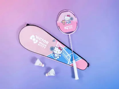 Badminton Racket, Best Badminton Racket, Lightweight Badminton Racket, Professional Badminton Racket, Power Badminton Racket, Control Badminton Racket, Speed Badminton Racket, High-Performance Racket, Carbon Fiber Racket, Graphite Racket, Beginner Badminton Racket, Advanced Badminton Racket, Badminton Racket for Men, Badminton Racket for Women, Singles Badminton Racket, Doubles Badminton Racket, Unstrung Badminton Racket, Strung Badminton Racket, VICTOR X HELLO KITTY DriveX KT I 4U Unstrung Badminton Racket